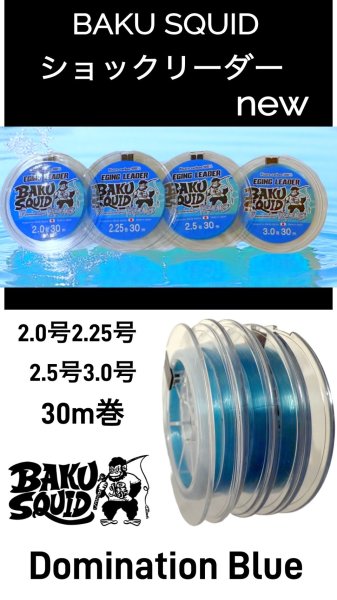 画像1: ショックリーダー(Domination Blue)爆-SQUIDオリカラ30m 2.0〜3.0 (1)